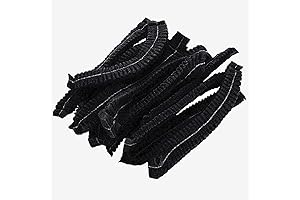 100 Non-Woven Disposable Hair Net Caps for Work or Home Use (Black)