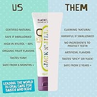 Vista 4 de Jack N' Jill Pasta de dientes natural para bebés y bebés, pasta de dientes de entrenamiento sin flúor, 40% xilitol, sin BPA, sin sabor, 1.76 onzas