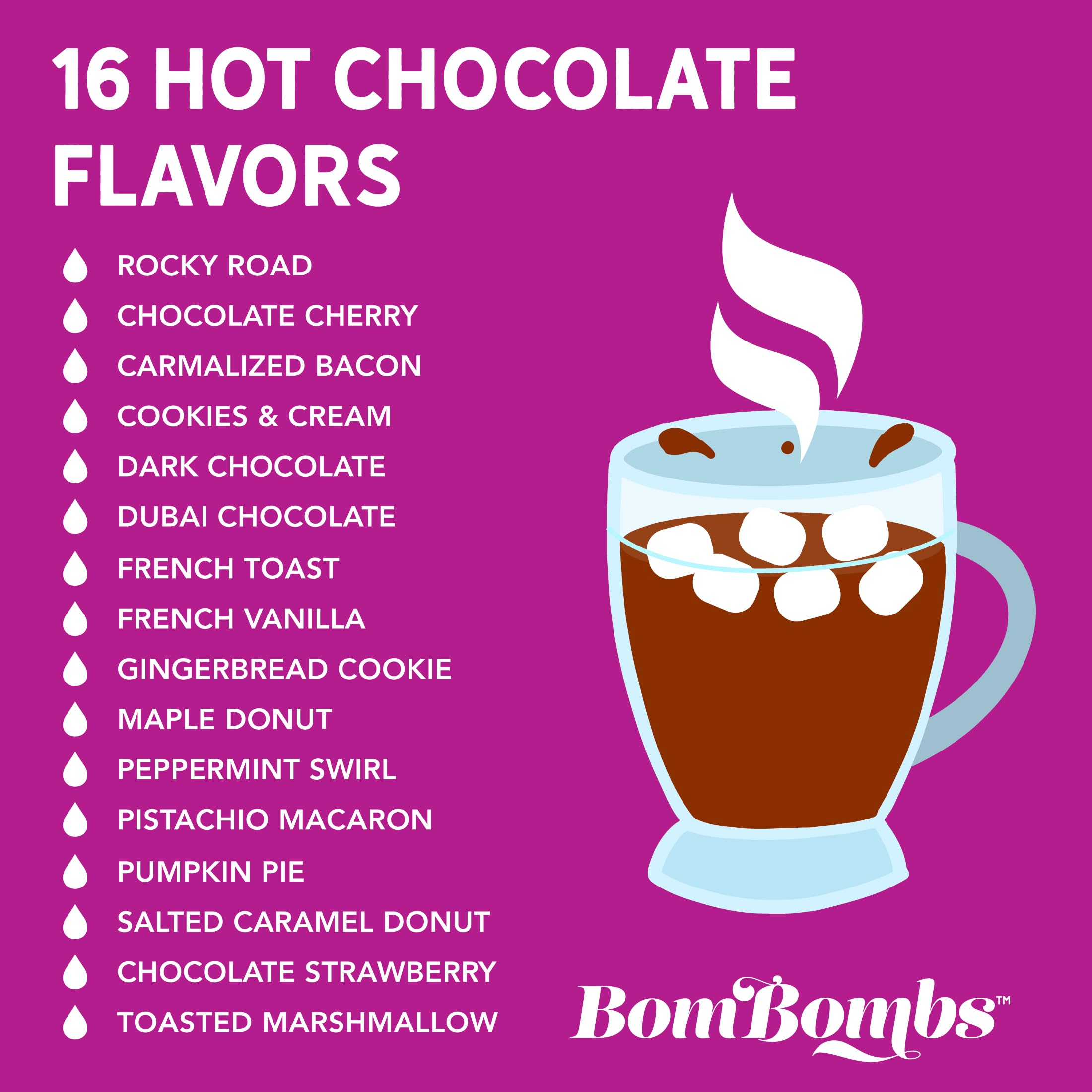 BOM SWEET  グッズセット Amazon.com : BomBombs Hot Chocolate Mix Gift Set, Mini Bottle