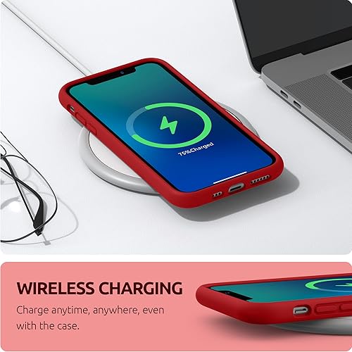 Miniatura 5 de SURPHY Funda compatible con iPhone 11 Pro de 5.8 pulgadas, funda gruesa de silicona líquida (con forro de microfibra) para 11 Pro 2019, color rojo