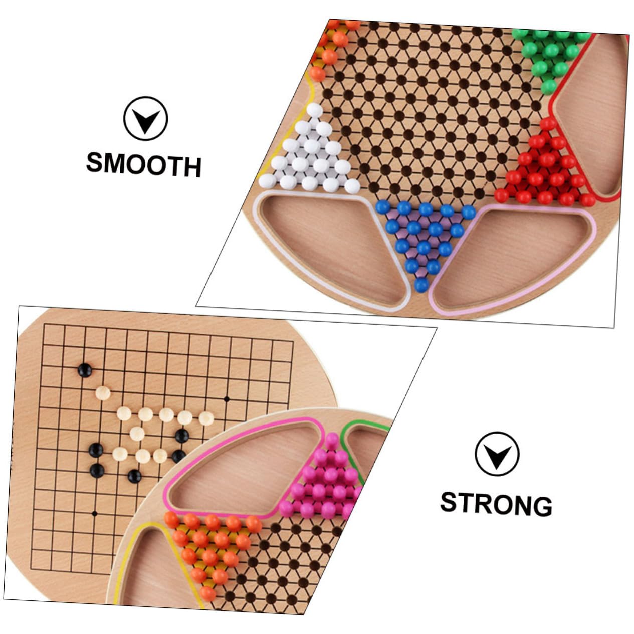 Mikikit Gioco da Tavolo Dama Cinese in Legno Set Educativo Gobang per Ragazzo Ragazza Gioco Cognitivo da Tavolo in Legno Massello Resistente per Sviluppo Intelligenza e Intrattenimento