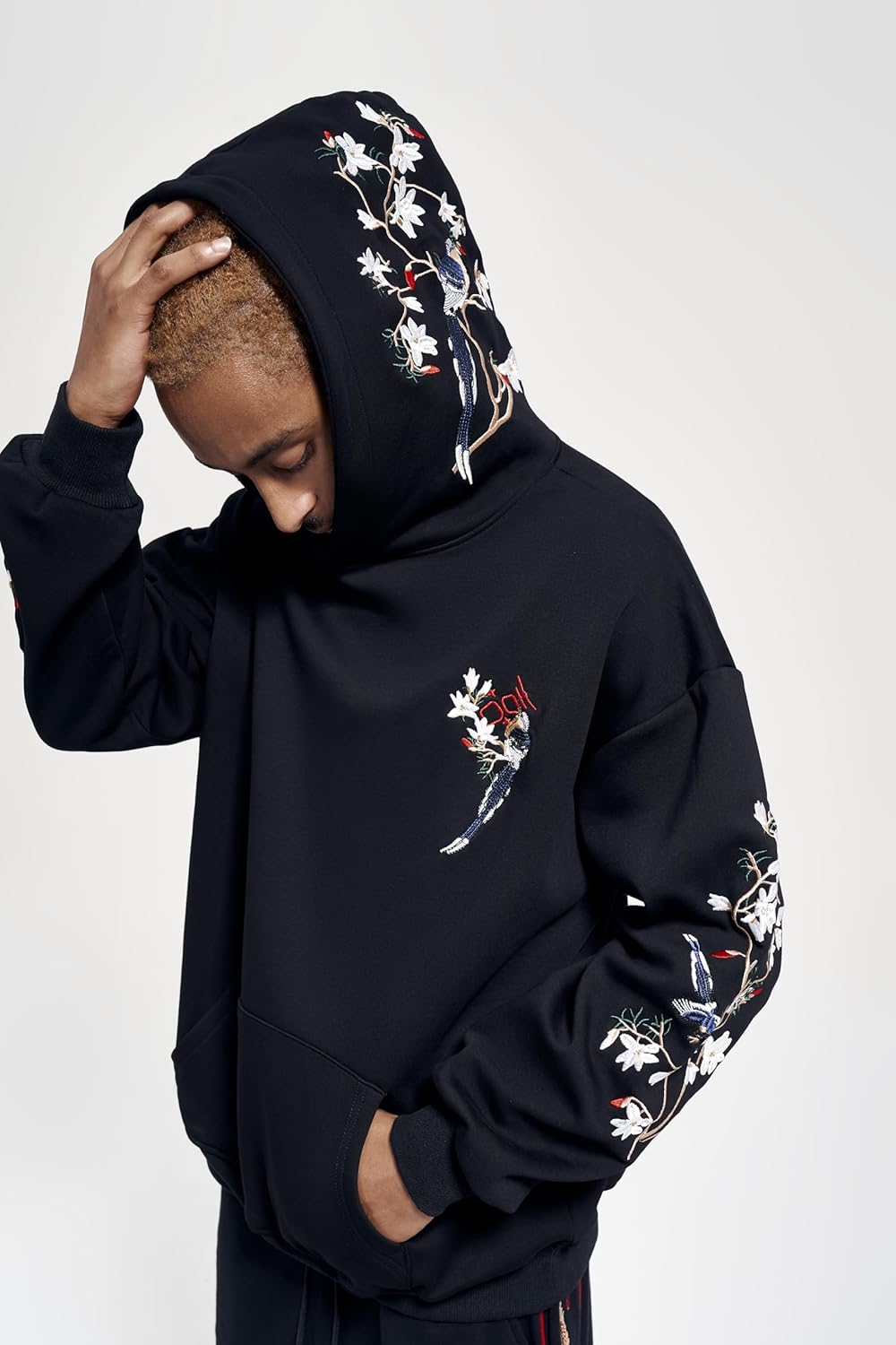 Niepce Inc Streetwear Men's Dragon Embroidered Heavyweight Graphic Hoodies