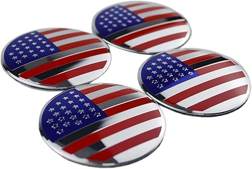 4 emblemas de 2.224 in  2.24 pulgadas de la bandera de Estados Unidos para tapacubos centrales de EE. UU