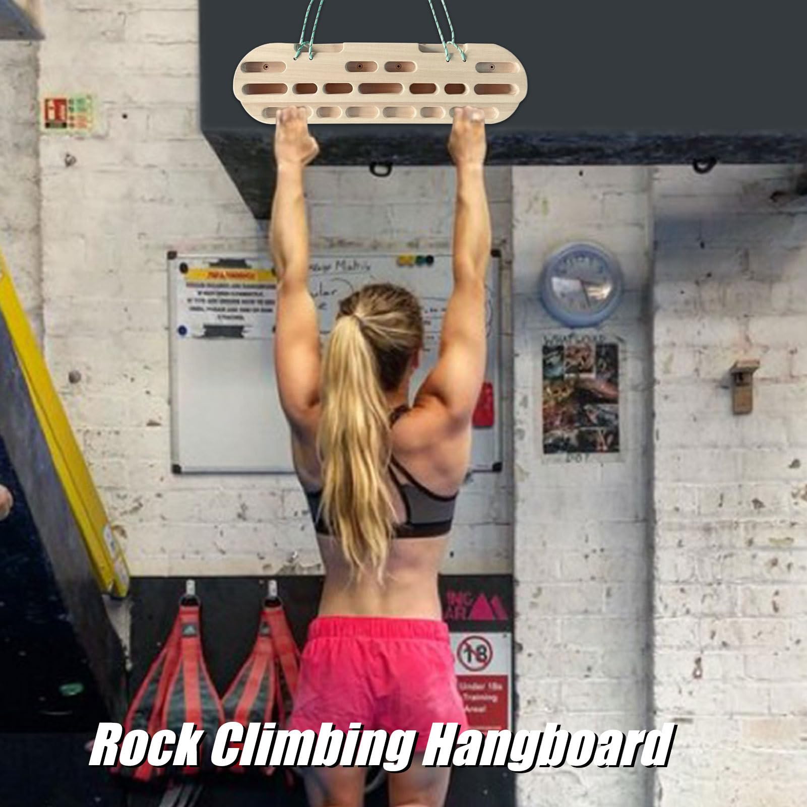 Hangboard Escalada, Tabla Colgante para Escalada, Equipo de fortalecimiento de Manos para Ejercicios en Interiores, dominadas, Entrenamiento de Brazos