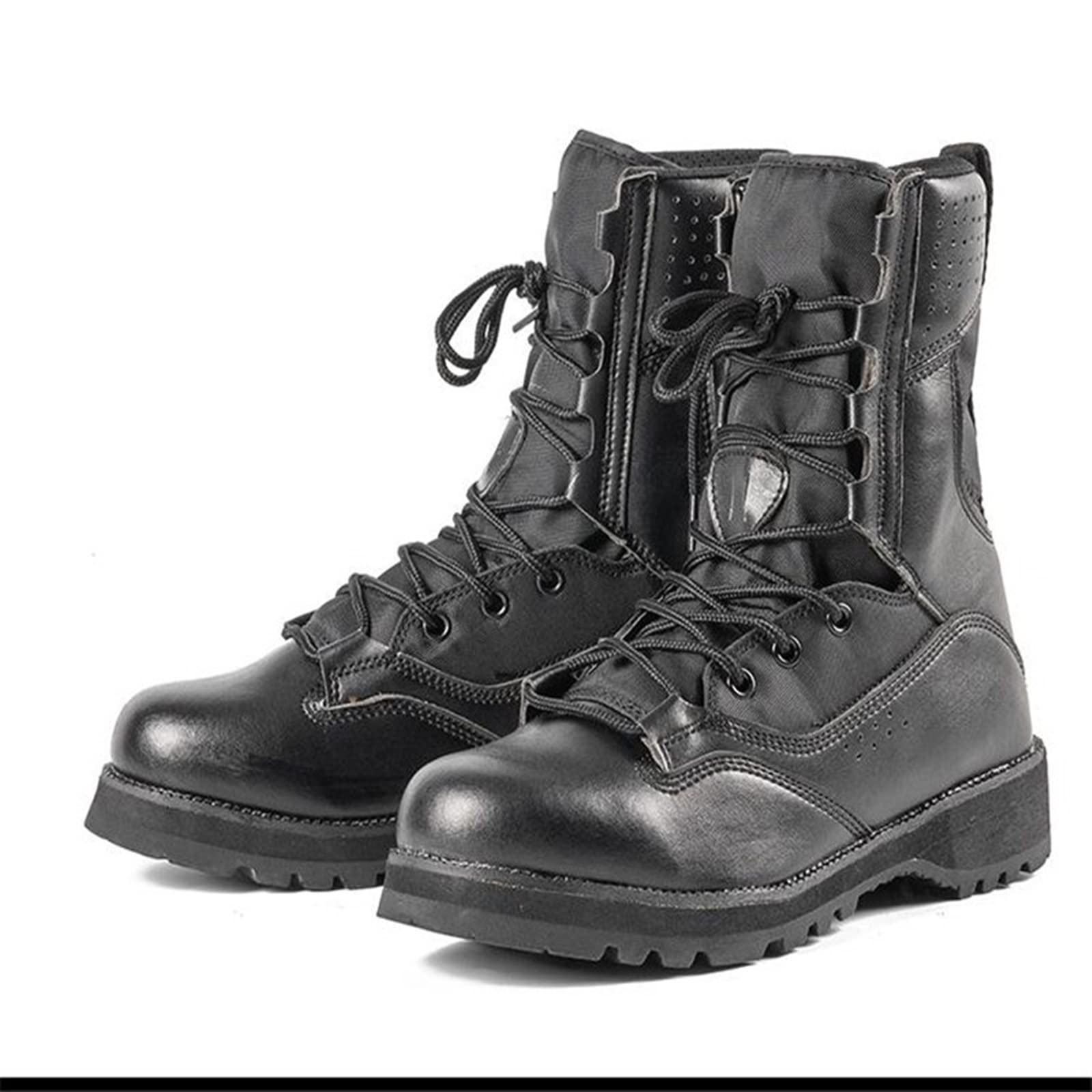 HOFFTI Women'Soxford Shoe Professional Military Boots For Men Special Force Leather Army Green Combat Boots Mens Outdoor Army Ankle Boots (Color : Hortel�, Size : 10.5)