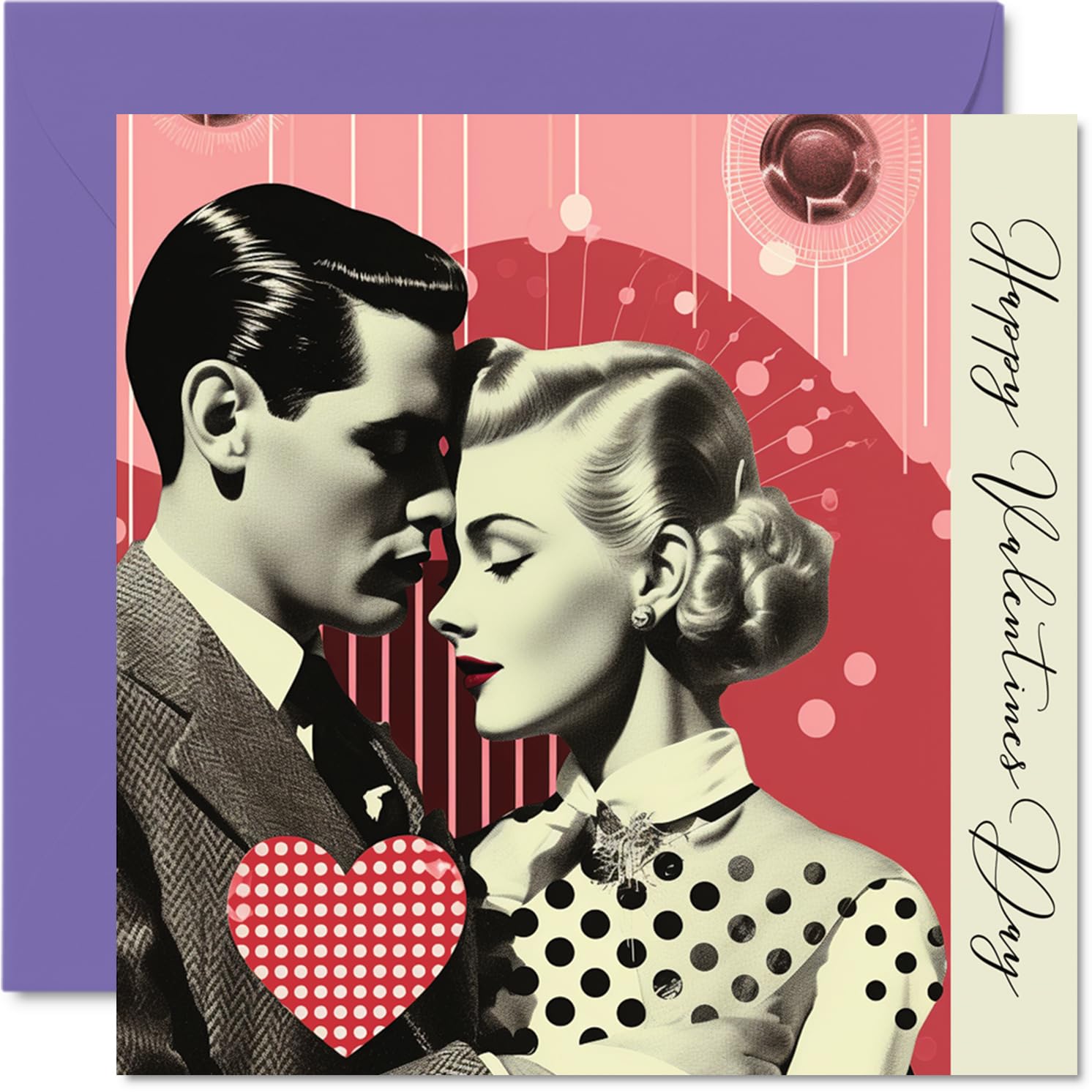 Valentines Card for Him - Stylish Love - Valentine Card for Her, Romantic Valentine's Day Boyfriend Husband Girlfriend Wife Partner Fiancee, 145mm Seasonal Greeting Cards