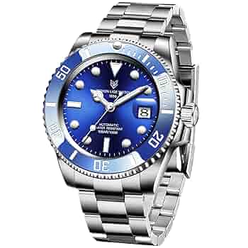 自動巻き ブレスウォッチ カスタム 100m防水 ダイバー 腕時計 シルバー 自動巻き ブレスウォッチ カスタム 100m防水 ダイバー 腕時計