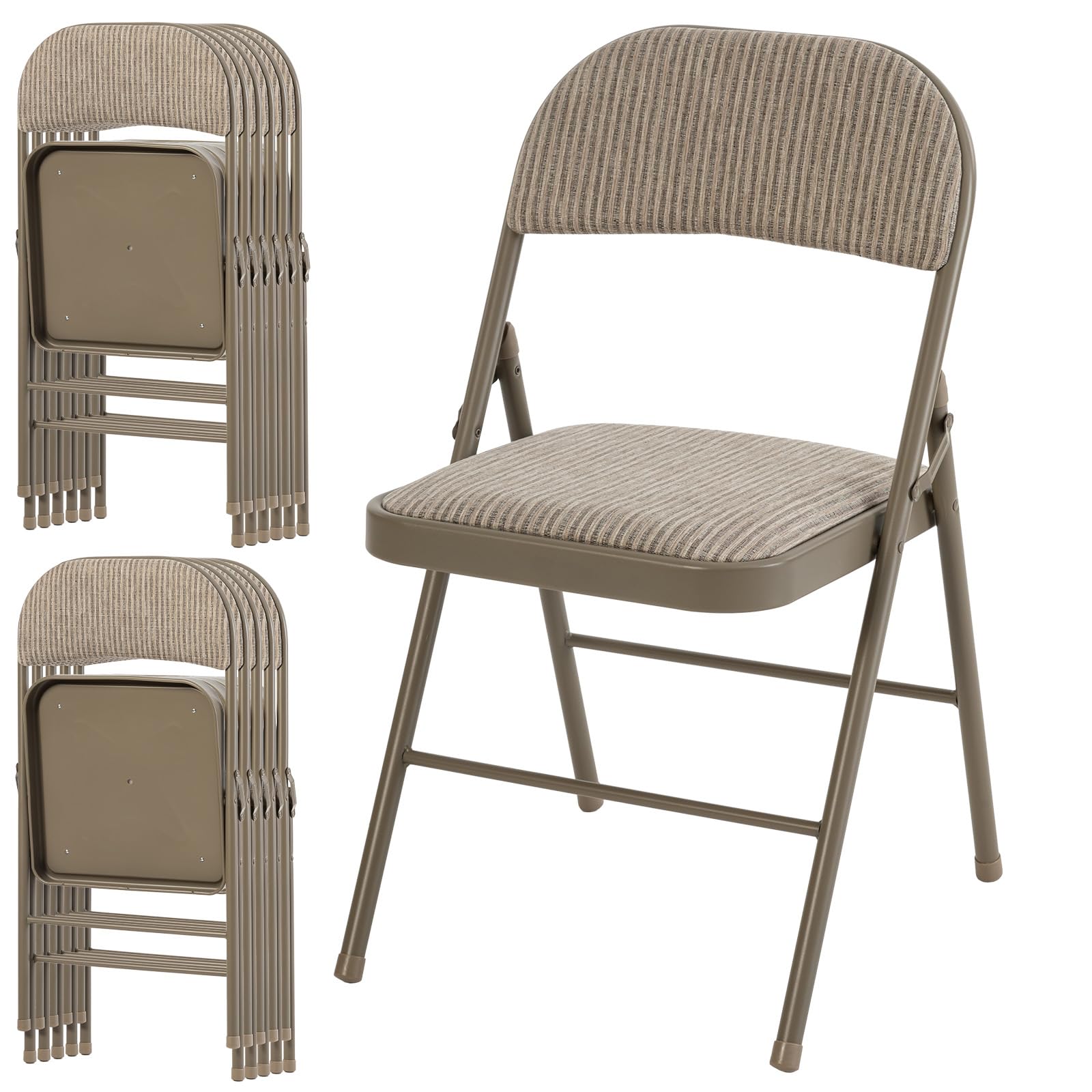 Photo 1 of *** PARTIAL SET *** DUMOS Padded Folding Chairs 12 Pack, Foldable Dining Patio Chairs, Outdoor