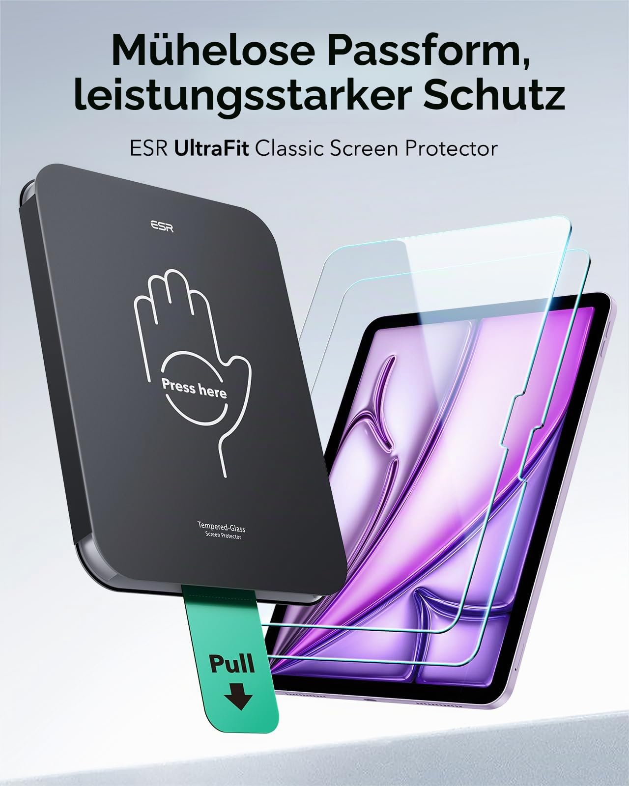 ESR für iPad Air 13 Zoll M4/M3/M2 2 Stück Panzerglas und Tastatur Hülle