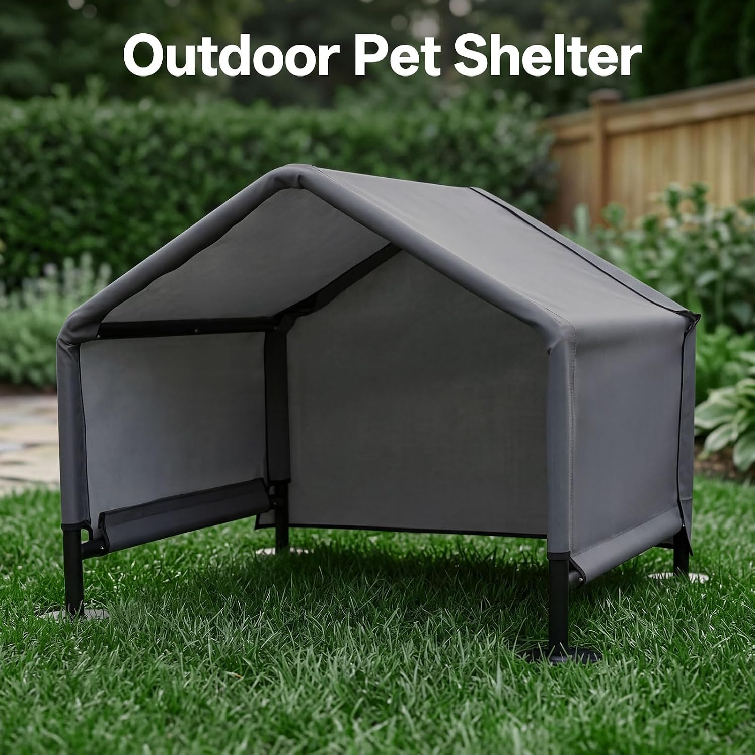 MEWANG Outdoor Dog House - Waterproof Portable Puppy Camping Tent,Ventilation Windows & Sun Protection, Lightweight Snap-fit Design for Small/Medium/Large Dogs, Beach, Backyard, Hiking (Grey, Small)