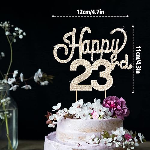 Miniatura 290 de LINGTEER Decoración de pastel de diamantes de imitación dorados para cumpleaños número 15 – Cheers to 15th Birthday Quince años de edad, decoración