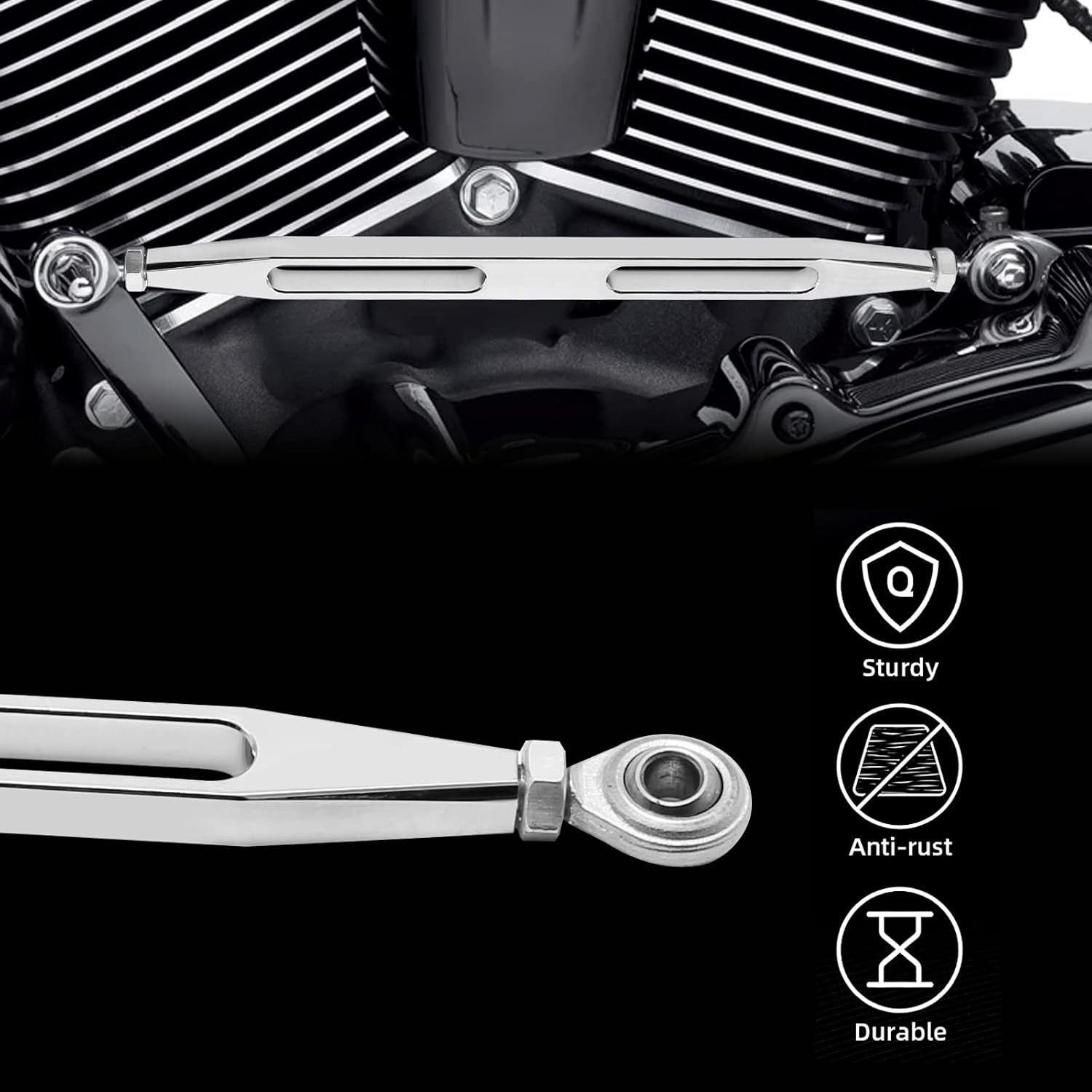 EATAKWARD Chrome Shift Linkage Gear Shifter Compatible with Harley Softail Dyna Street Glide Touring Road King 1980-2023