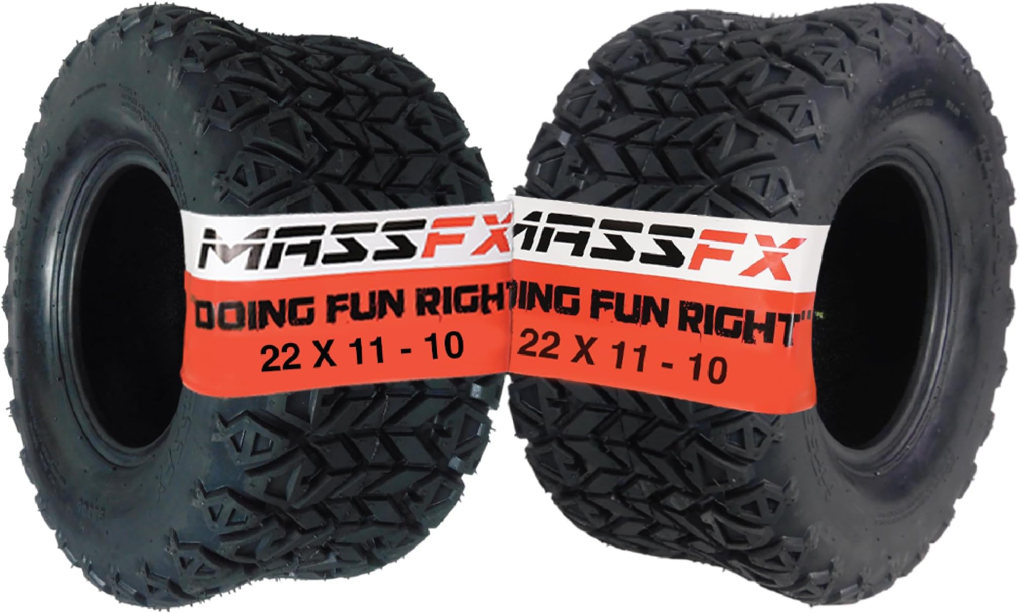 MASSFX SL 22x11-10 Front or Rear Golf Cart Turf Tire 4 PLY -Designed for the Golf Course or cruising around the Neighborhood 22x11x10; 22/11-10 (2) Tire