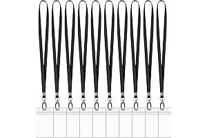 10 Pack Vertical ID Card Name Tag Badge Holders with Lanyards