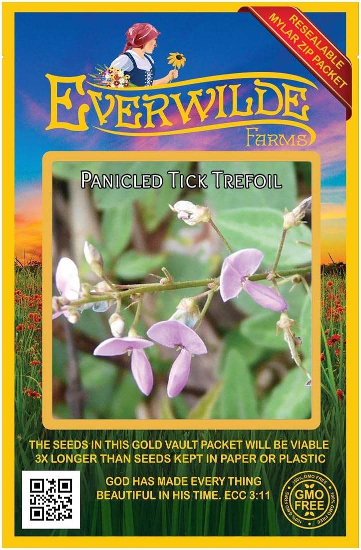 Everwilde Farms - 1/4 Lb Panicled Tick Trefol Native Wildflower Seeds - Gold Vault