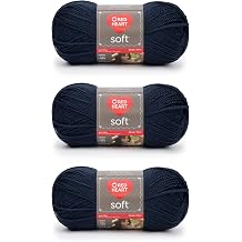 Red Heart Soft Yarn for Crocheting and Knitting, Navy, 3-Pack