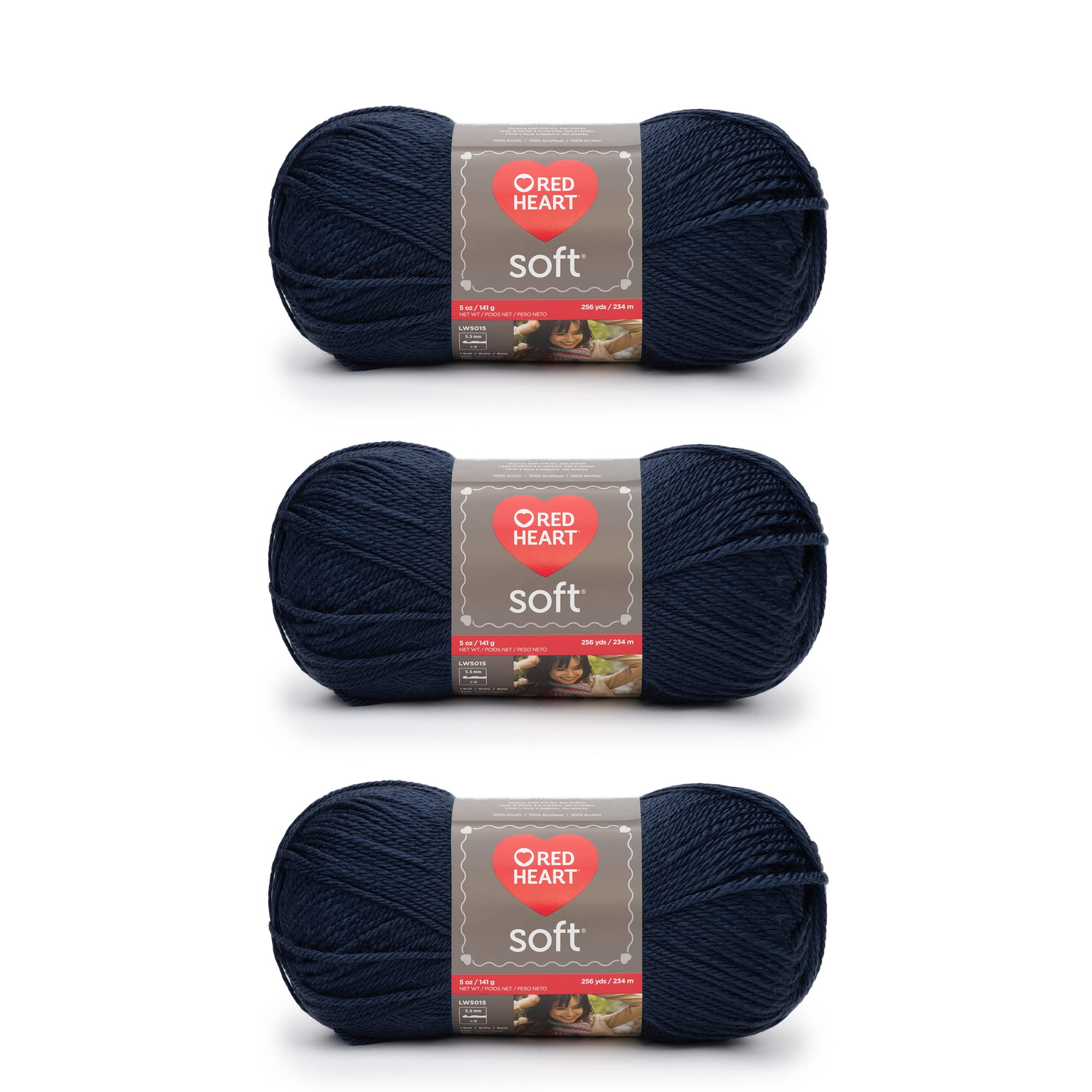Red Heart Super Light Gray Heather garen, lichtgrijs, 3 stuks, 113 g, acryl, 4 medium (gekamd), 234 meter, voor breien/haken
