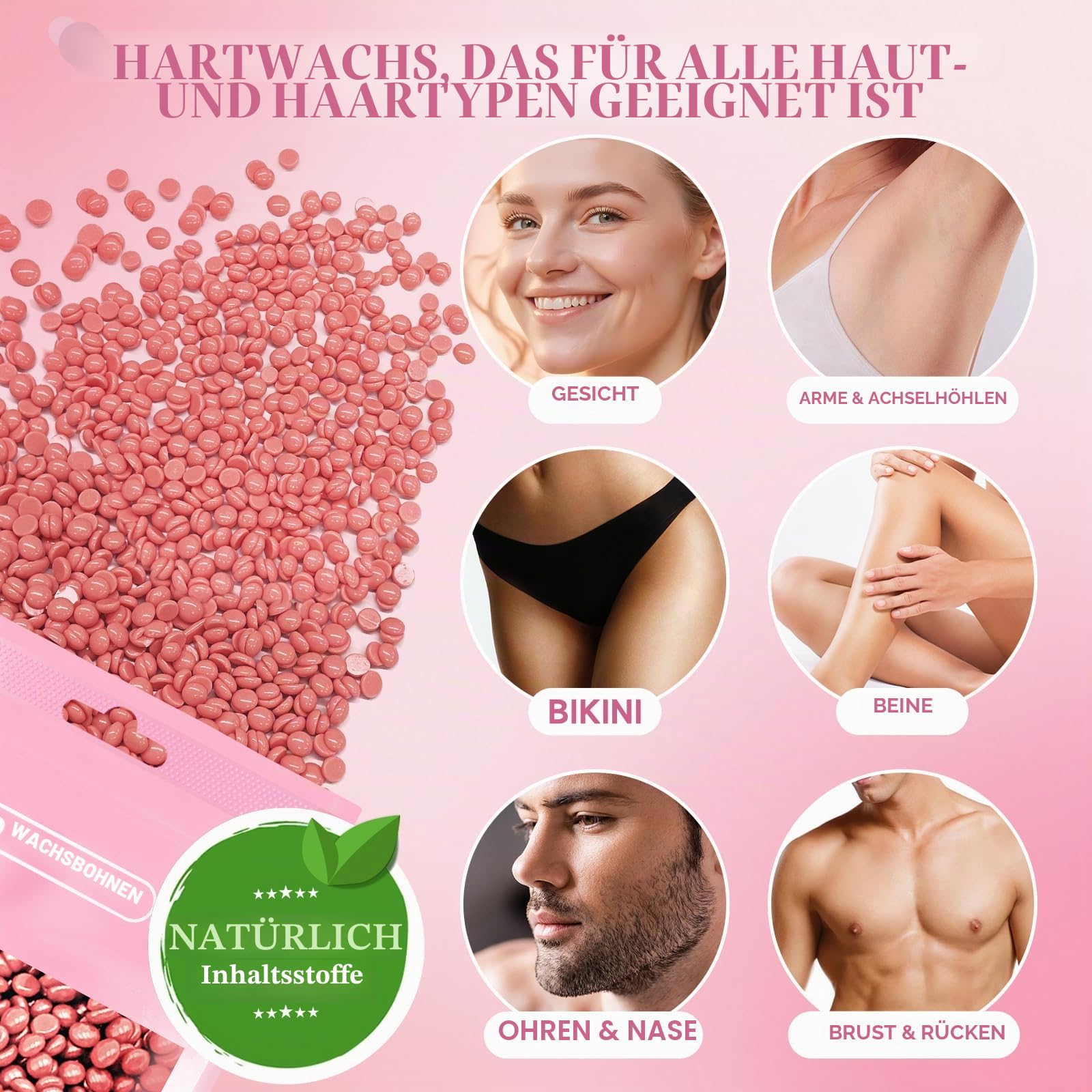 iFanzeTech Wax Maschine Waxing Set Frauen: Wachs Haarentfernung - Wachswärmer Wachsgerät zur haarentfernung mit 5 Packungen Waxing Perlen, Wachsmaschine Heißwachsgerät Set für Heimsalon