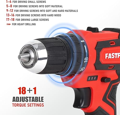 Vista 13 de FASTPRO 232 piezas 20 V Rosa inalámbrico Taladro de iones de litio y juego de herramientas para el hogar, kit de herramientas de reparación