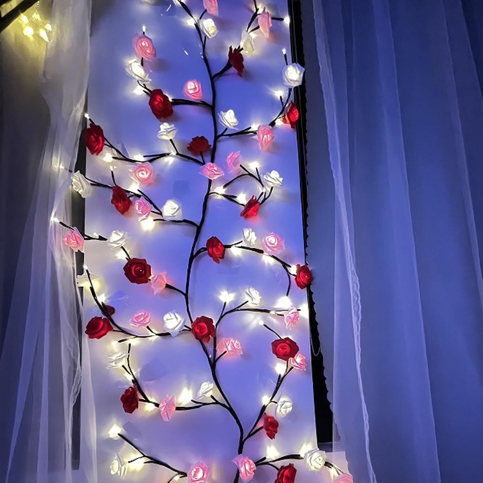 Lampy wewnętrzne strunowe, romantyczne światła winorośli, wróżki na wesela, walentynkowe światła, eleganckie kwiaty struny światła, dekoracja świateł ABS, lekkie wróżki