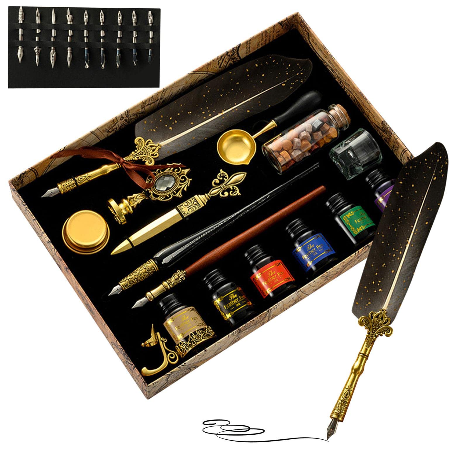 Set di penne per calligrafia con piuma, set di penne per calligrafia