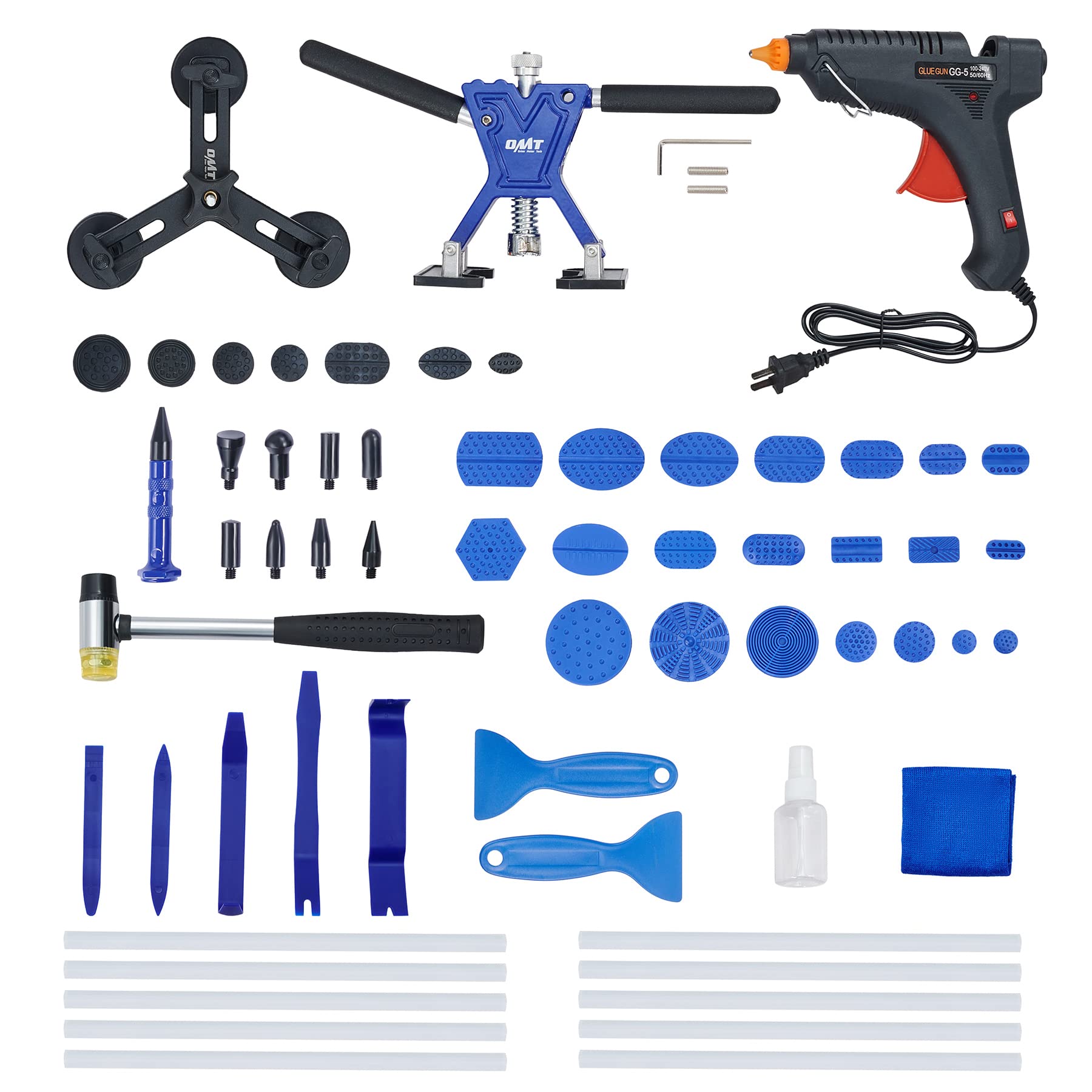 Amazon.com: Orion Motor Tech Dent Puller Kit, Paintless Dent Repair Kit  with 2 Point Lever and 3-Point Crossbar Dent Puller Tools for Auto Body  Dent Removal, 65 Piece Paintless Dent Removal Kit