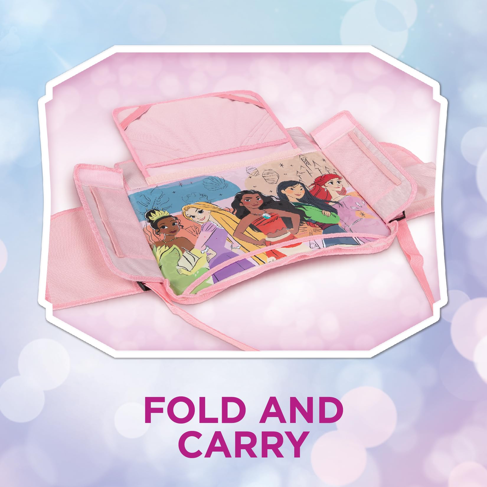 Disney Princess Bandeja de viaje para niños, bandeja de asiento de coche para niños, bandejas de coche para niños, artículos esenciales y actividades de viaje por carretera
