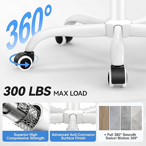 Miniatura 8 de Silla de oficina ergonómica, silla de escritorio de malla con soporte lumbar, silla de oficina en casa con respaldo alto con reposacabezas