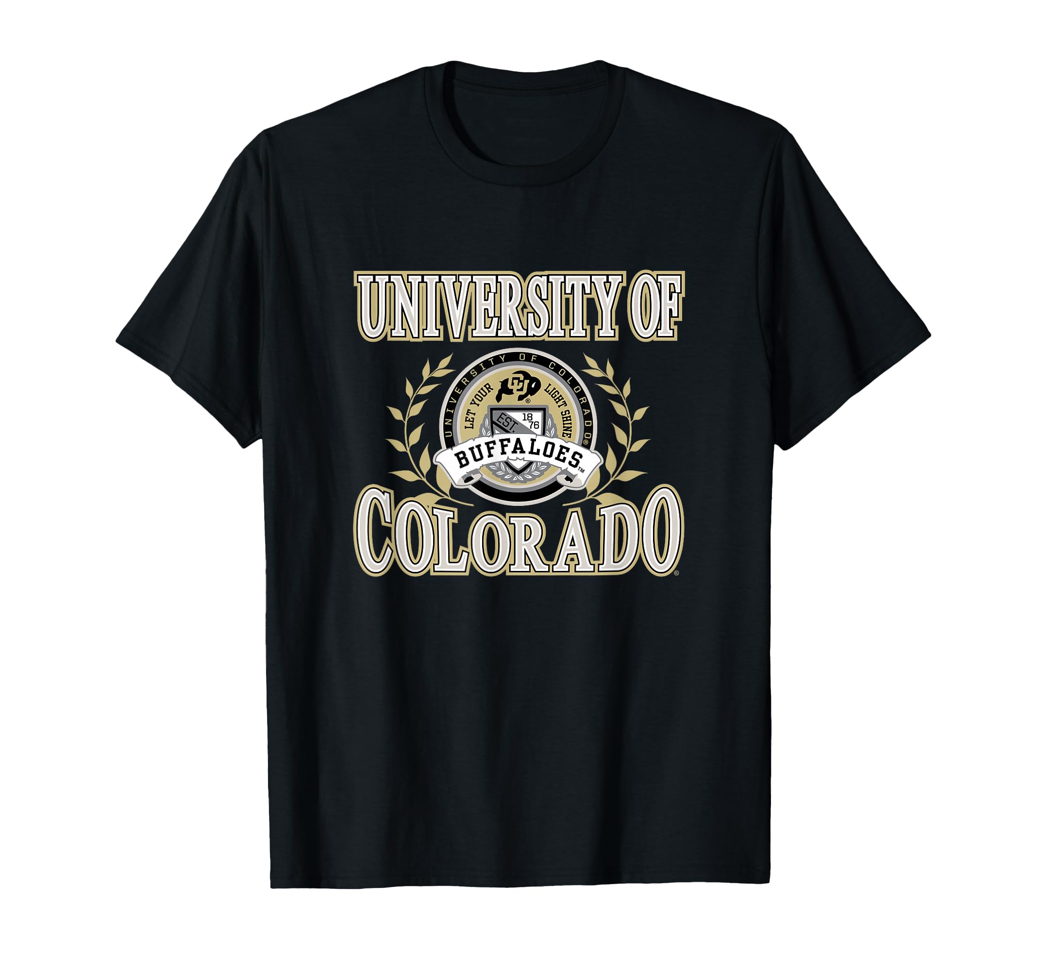 Colorado Buffaloes Laurels Black Officially Licensed T-Shirt