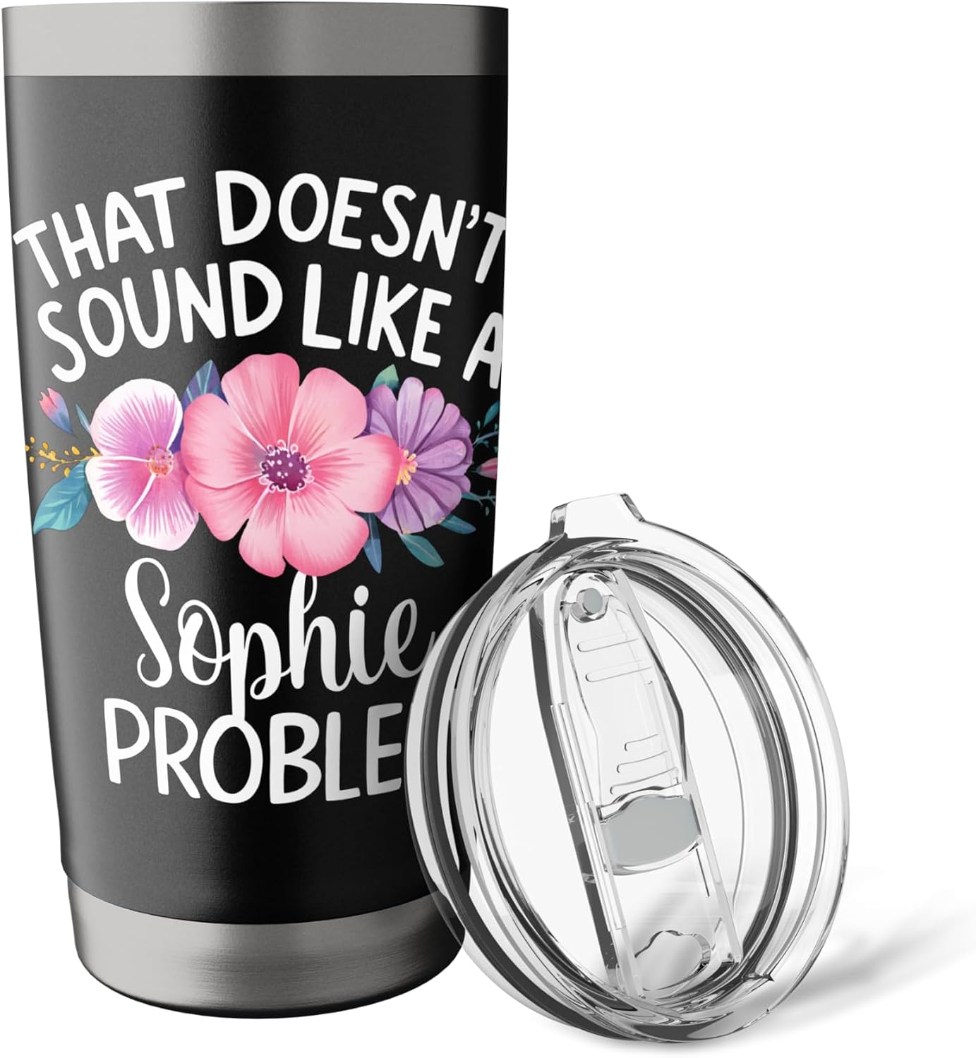 Sophie Personalized Cute Flower Girls Sophie Name Stainless Steel Insulated Tumbler image 5