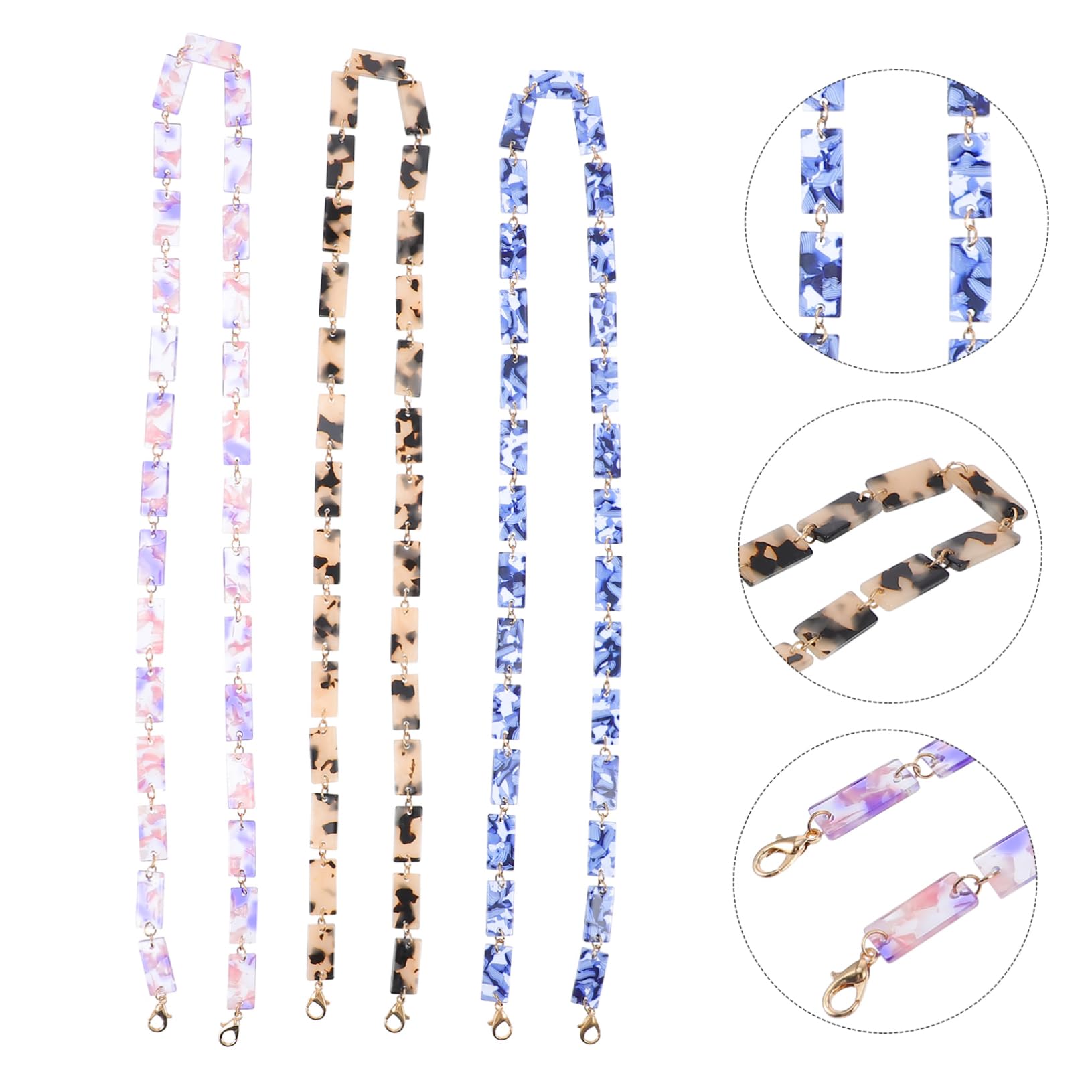 FRCOLOR Gafas De Acrílico Collares Decorativos Para Lentes Y Resistentes Estampado