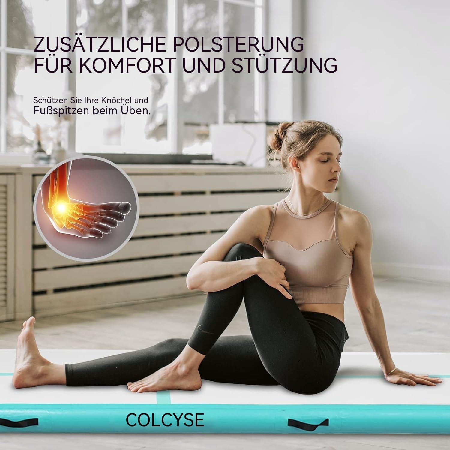 Air Mat, Track Tumbling Mat, 3/4/5/6 m Aufblasbare Gymnastikmatte, Gym Mat, Turnmatte & Fitnessmatte – Tragbar, Training zu Hause, im Freien & Camping