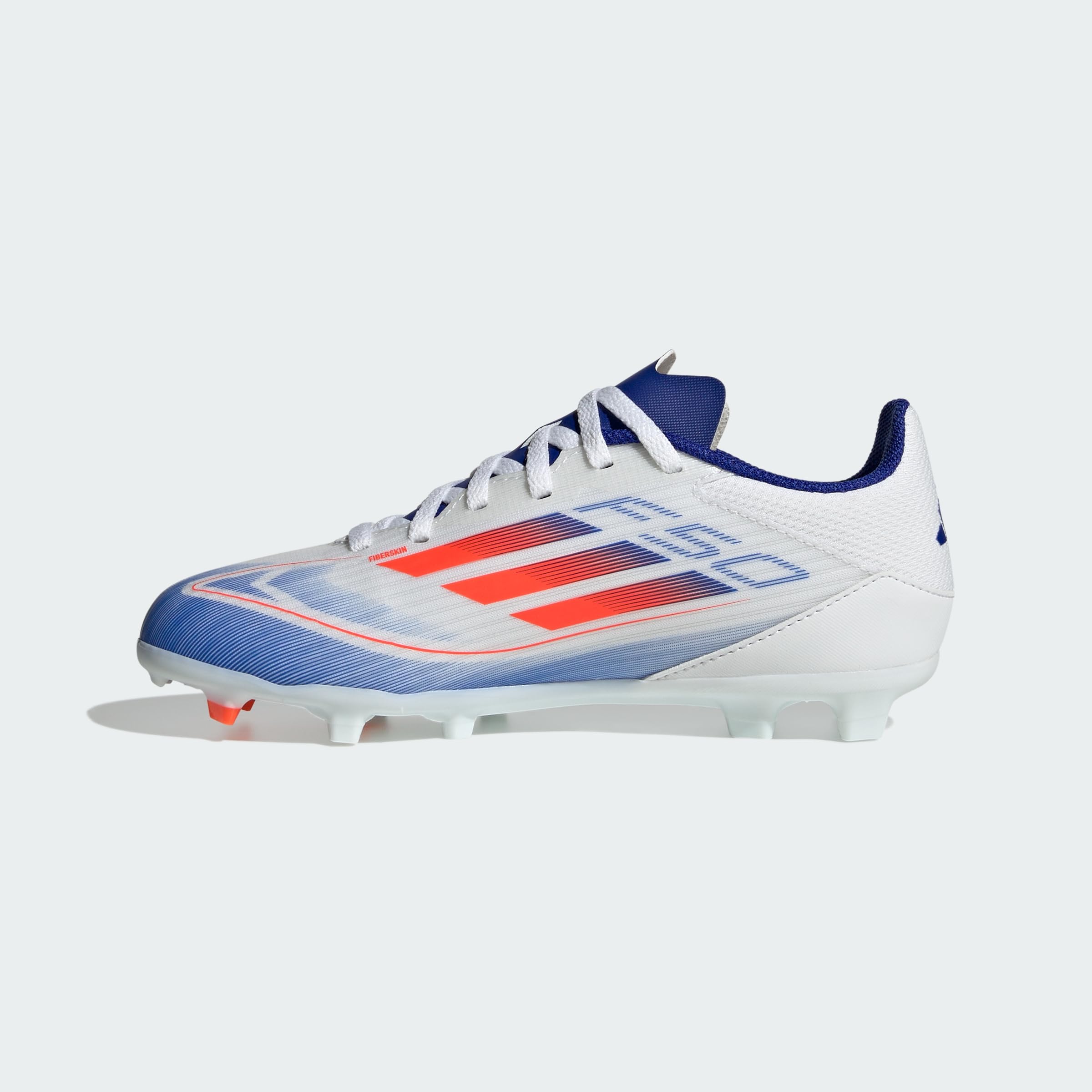 adidas Unisex - Bambini F50 LEAGUE Football boots Firm Ground, Cloud White / Solar Red / Lucid Blue, 36 2/3 EU