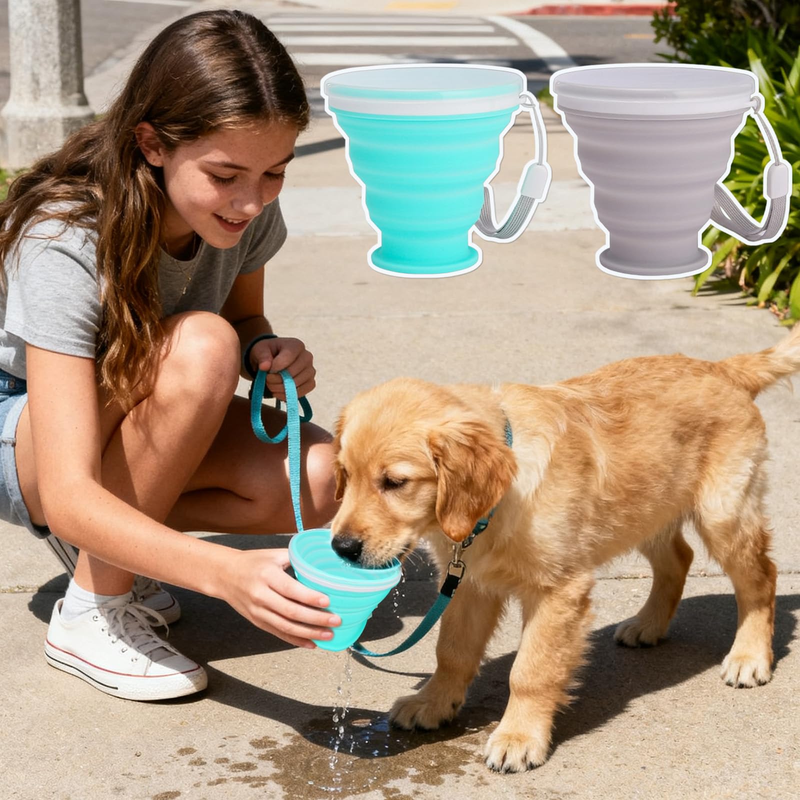 Bicchiere Pieghevole in Silicone 2 Pezzi da 200ml con Coperchio, Tazza da Viaggio salvaspazio compatta 7cm per Campeggio Escursioni Sport Picnic Esterni