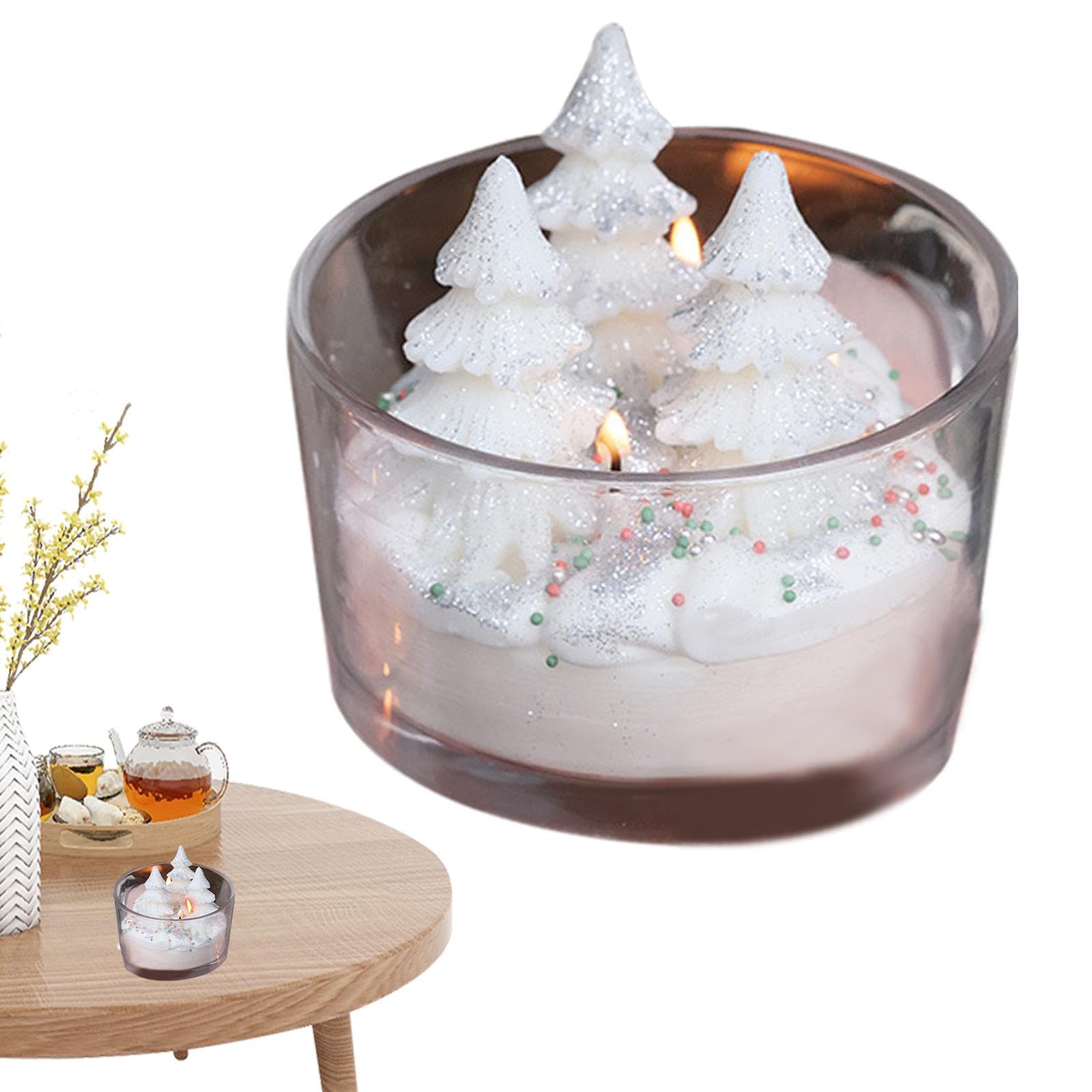 Vela decorativa aromática navideña,Vela de aromaterapia navideña Decoración