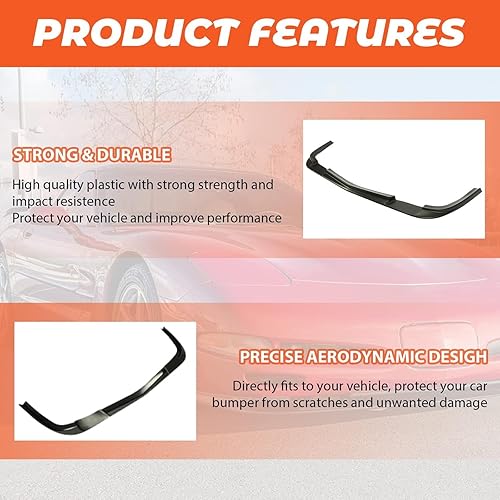 Miniatura 3 de Kojem Borde de parachoques delantero compatible con Chevy Chevrolet Corvette C5 ZR1 1997-2004 estilo debajo del panel divisor plano de plástico ABS