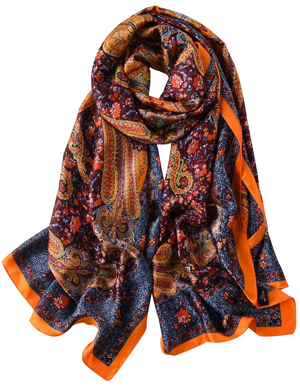 NUWEERIR Womens 100% Large Mulberry Silk Scarf Long Satin 