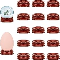 Taiyin 15 Pack Rustic Wooden Sphere Stands - Small Crystal Ball Holders for Gemstones, Rocks, Eggs & Home Decor Display