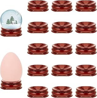 15 Pcs Crystal Holder for Stones Wooden Sphere Stands Crystal Display Stand Crystal Sphere Holder Decorative Ball Stand Egg Holders for Ball Egg Base Display Pedestals Globe Decor (Small)