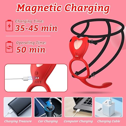 Miniatura 3 de Juguetes sexuales para parejas, vibrador portátil - bragas vibradoras con control remoto BDSM con 9 modos de vibración, anillo de pene con tapón