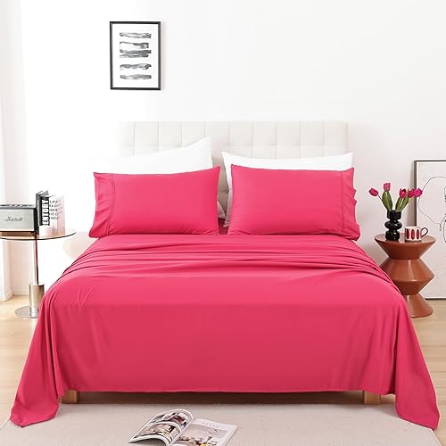 Whitney Home Textile Juego de Sábanas Individuales, Sábanas de Cama de Hotel de Microfibra Suave Tamaño Individual, Bolsillo Extra Profundo, Juego