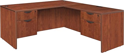 Regency Seating Escritorio de 66 pulgadas con patas y retorno, Caoba, Mahogany