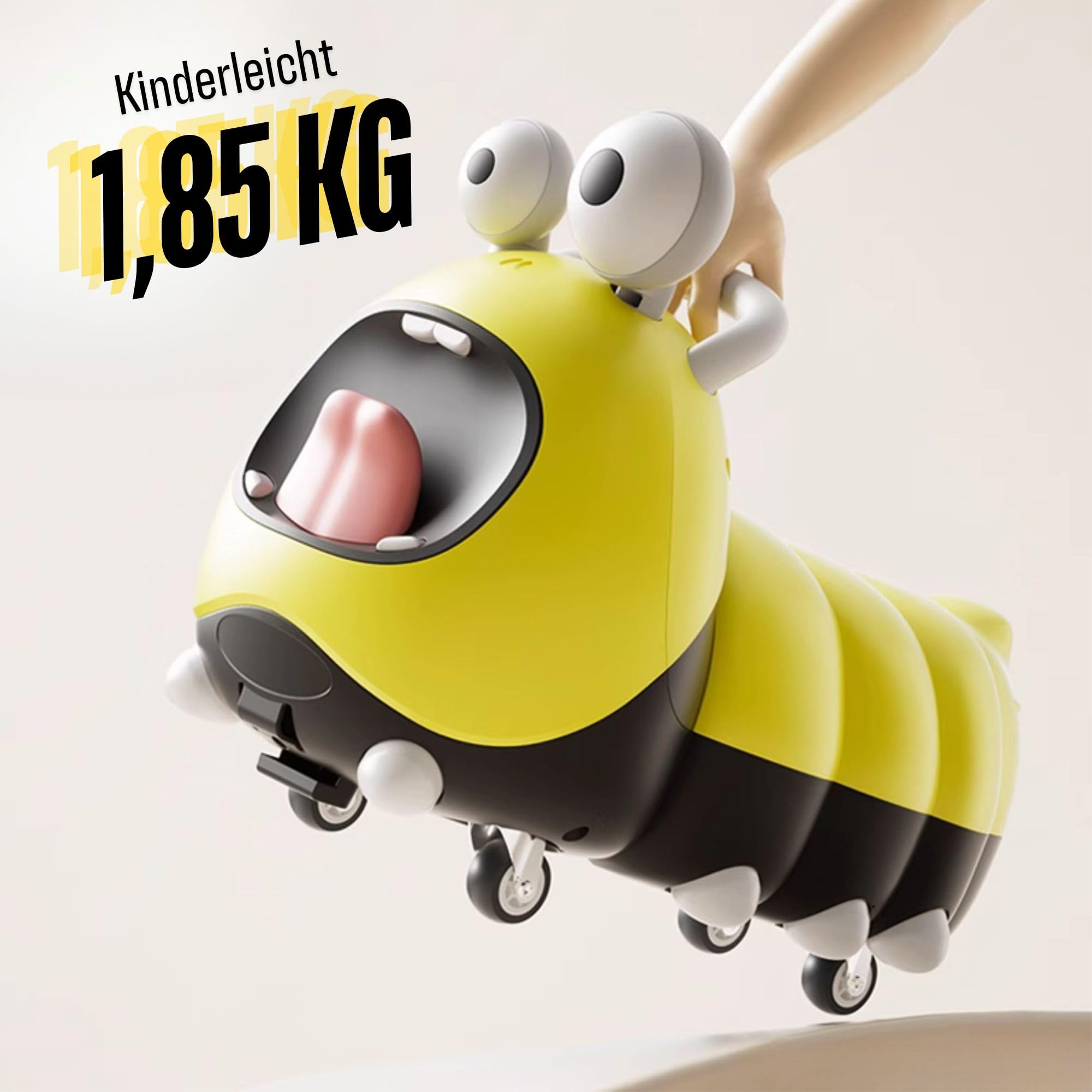 3in1 Rutschfahrzeug Babyroller + Schaukeltier + Balancierbrett, Yoyo Babyrutscher Rutschauto Geschenke ab 10 Monaten, PP Material, BPA-frei, max. 30kg, Gelb