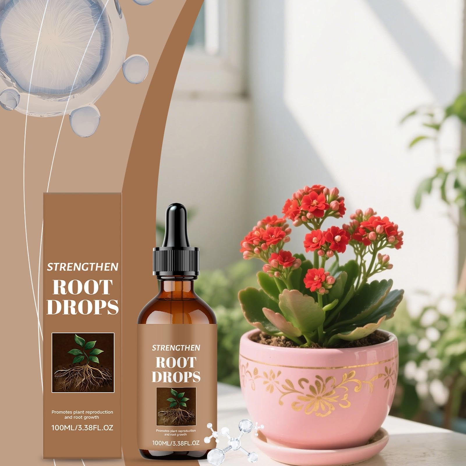Gouttes de racines de, liquide de soutien à la croissance, solution d'enracinement de 100 ml pour d'intérieur et d'extérieur, soins hydroponiques de fleurs végétales d'orchidées de cac