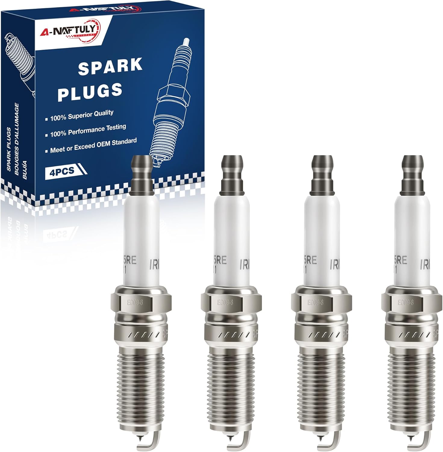 A-NAFTULY Iridium Spark Plugs Set of 4 (96329 / ILTR5L-11)