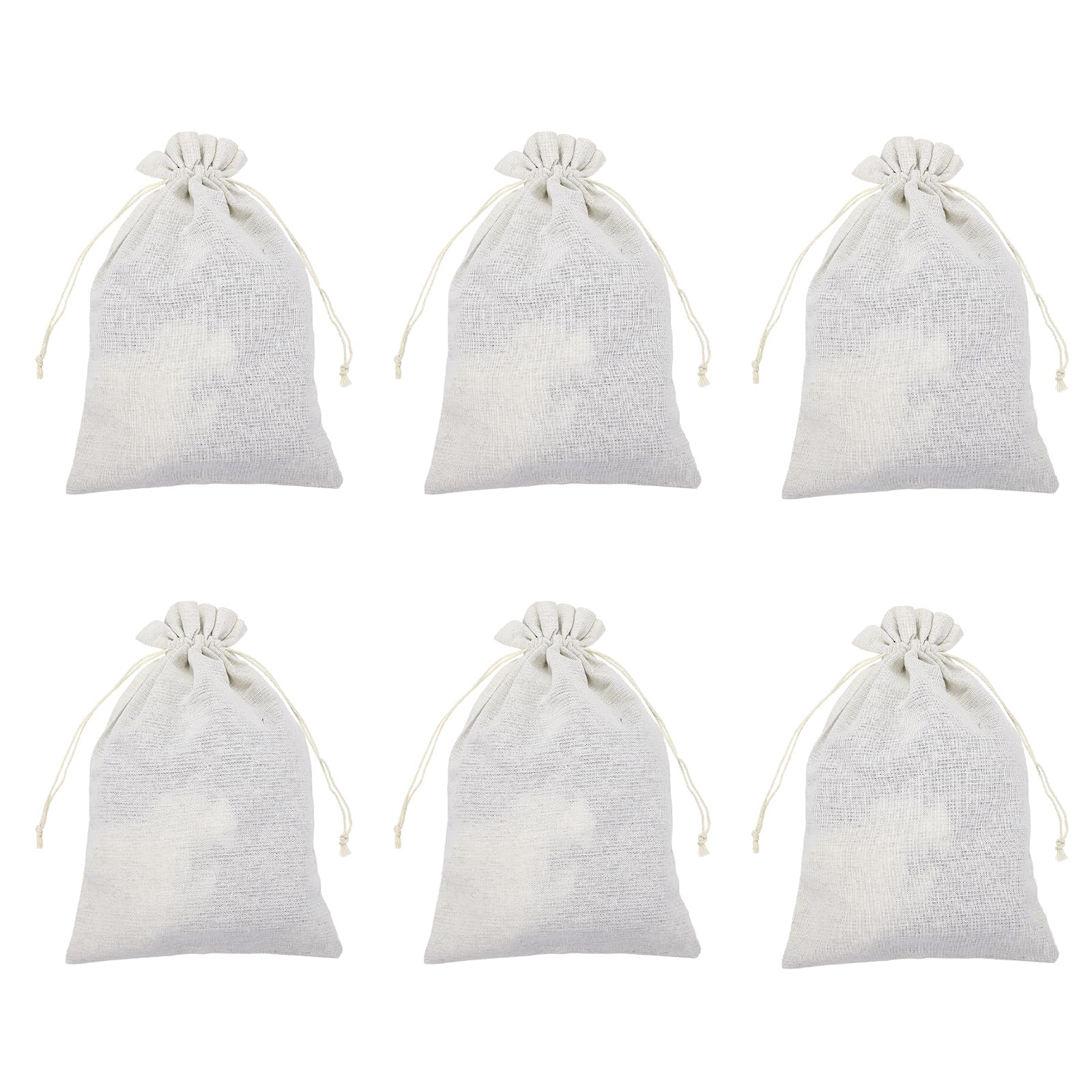 PATIKIL 6Pcs Coin Sacks Bag, 30x20cm Canvas Coin Money Cash Bag Drawstring