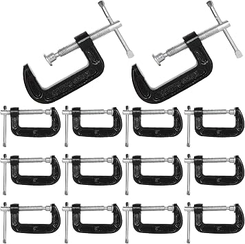 14 Piece 2 in C-Clamp Set, Malleable Iron, 2 in Jaw Opening