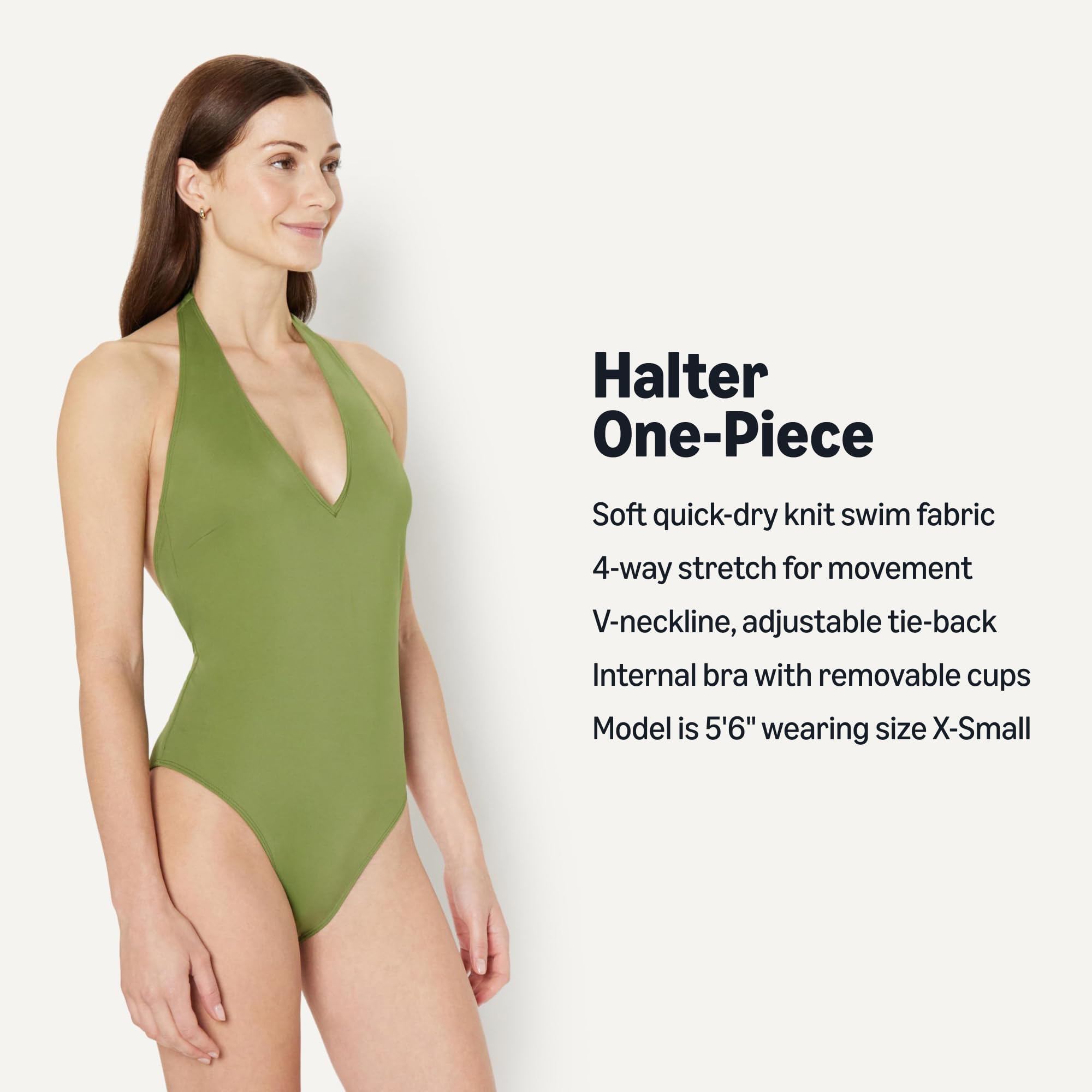 Amazon Essentials Femme Maillot de Bain Une pièce Dos Nu