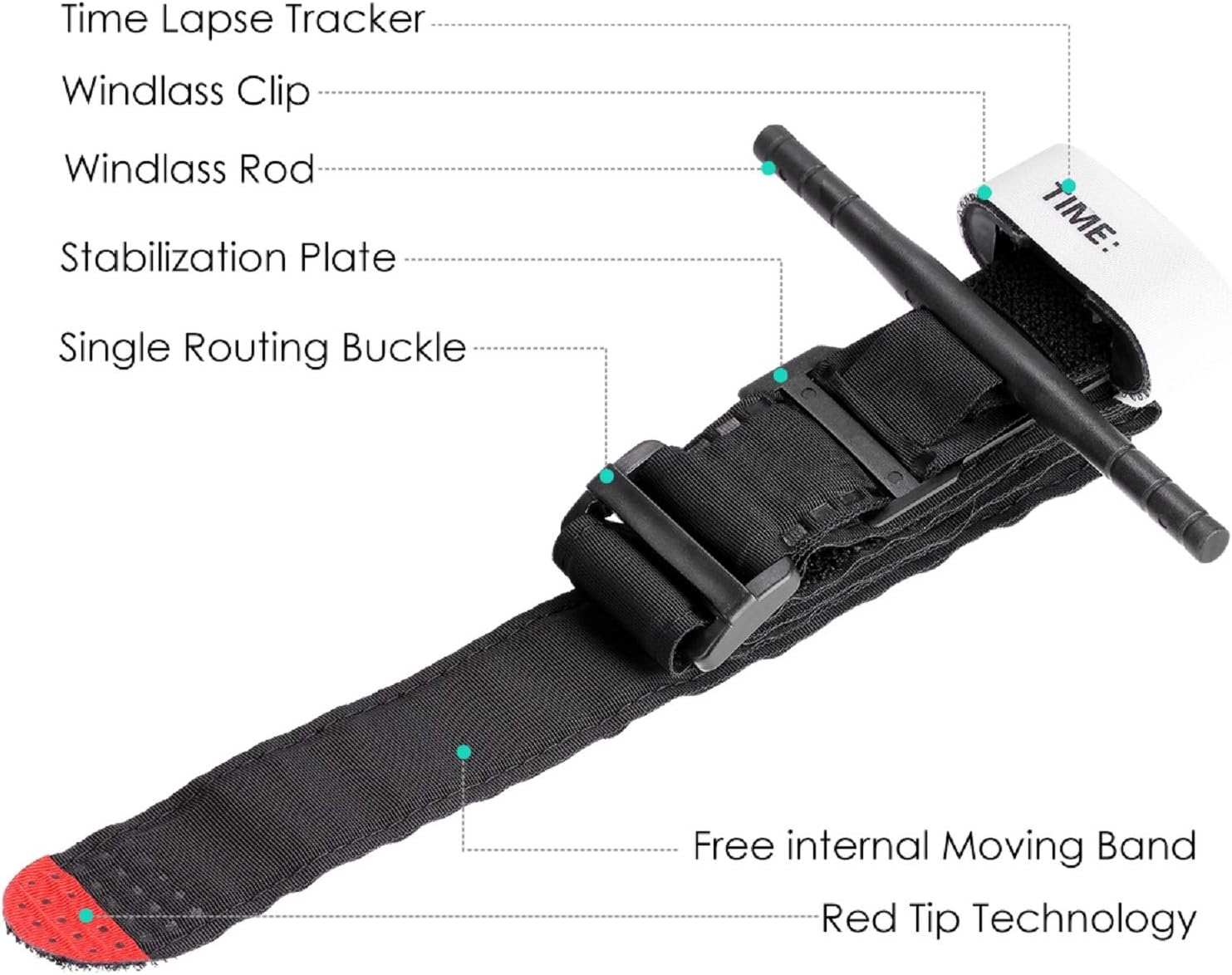 DEALPEAK Portable Medical Tourniquets Combat Emergency Military Tactical Arterial Bleeding Tourniquet Belt Strap for Outdoor One Hand First Aid Pre-Hospital Life Saving (Black X 3) : Health & Household