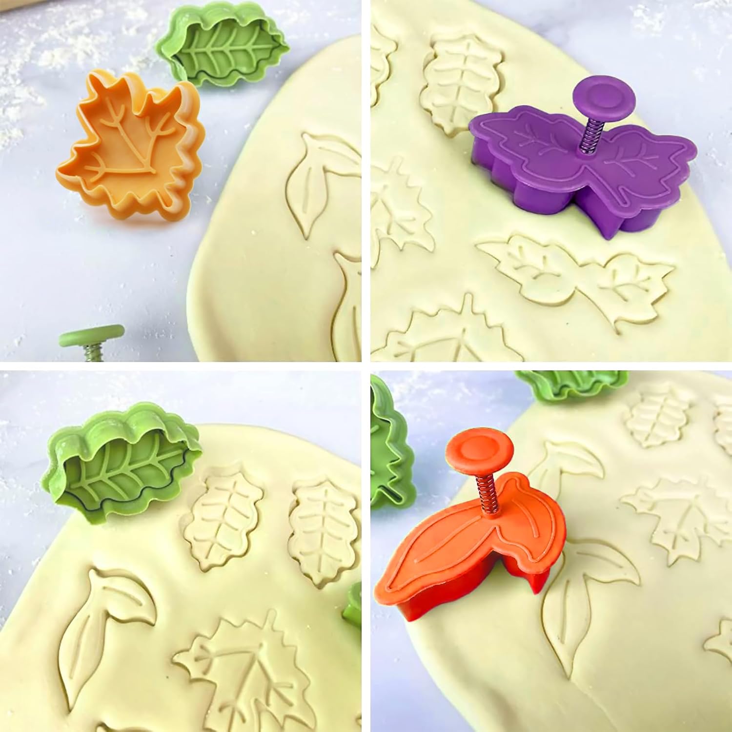 Cake Leaves Baking Pie Crust Cutters Set of 4 Random Color - Image 5